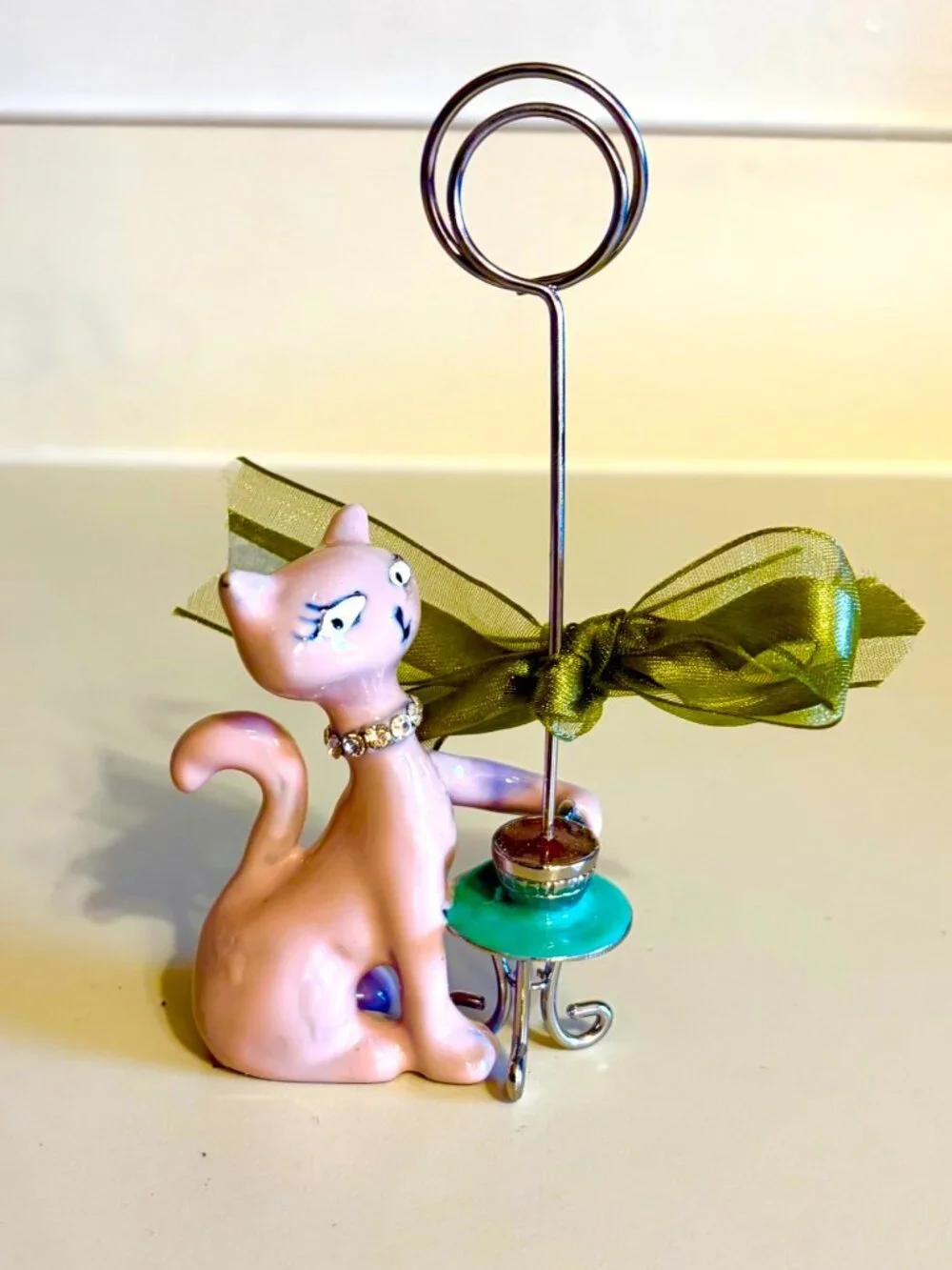 Vintage Ceramic Cat Picture Frame Set Whimsical Feline Decor 3 Pc Set